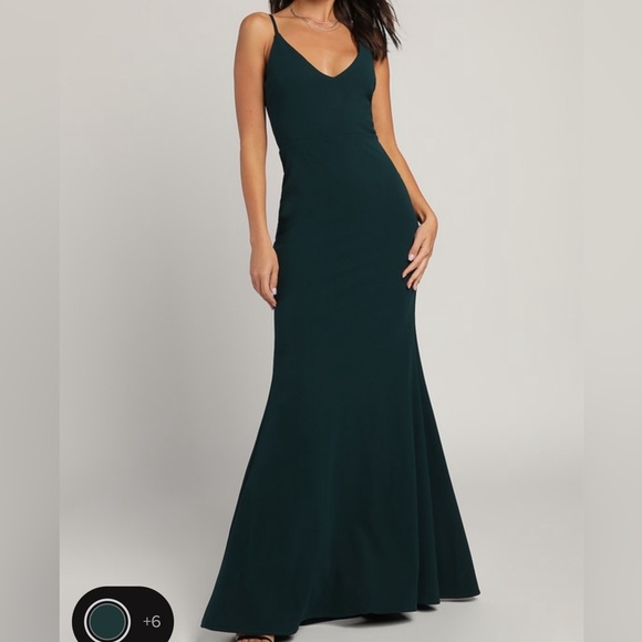 Lulu’s infinite glory forest green maxi dress - Picture 1 of 3